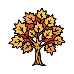 Fototapeta premium maple tree icon, maple tree vector illustration-simple illustration of maple tree, perfect for maple tree logos and icons
