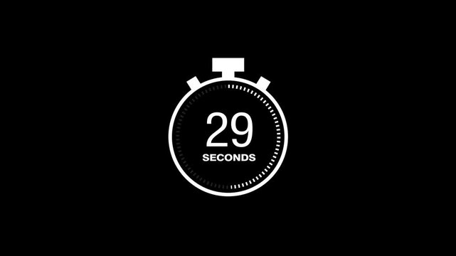 stopwatch sprint 60 seconds animation fast time sprint stopwatch icon 4k