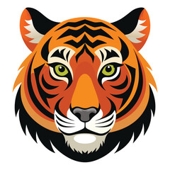 tiger head vector graphic design illustration logo