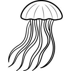 Minimalist Jellyfish Line Art Vector