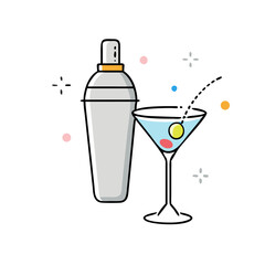 martini shaker icon, martini shaker vector illustration-simple illustration of martini shaker, perfect for martini shaker logos and icons
