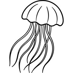 Minimalist Jellyfish Line Art Vector