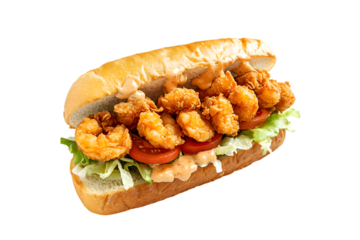 Delicious Fried Shrimp PoBoy Sandwich