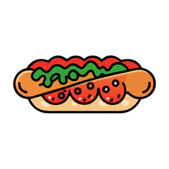 meatball sub icon, meatball sub vector illustration-simple illustration of meatball sub, perfect for meatball sub logos and icons