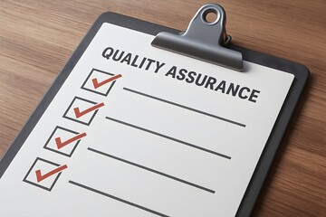 A close-up image of a clipboard with a quality assurance checklist. This photo captures the essence of meticulous planning and attention to detail in business environments.