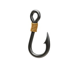 3D cartoon metal fishing hook with wrap