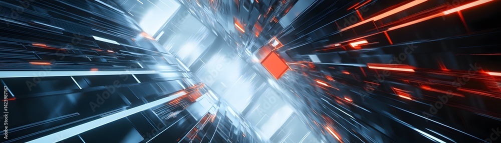 Poster a dynamic and futuristic abstract background showcasing glowing lines and shapes that convey speed a