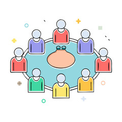 meeting table icon, meeting table vector illustration-simple illustration of meeting table, perfect for meeting table logos and icons