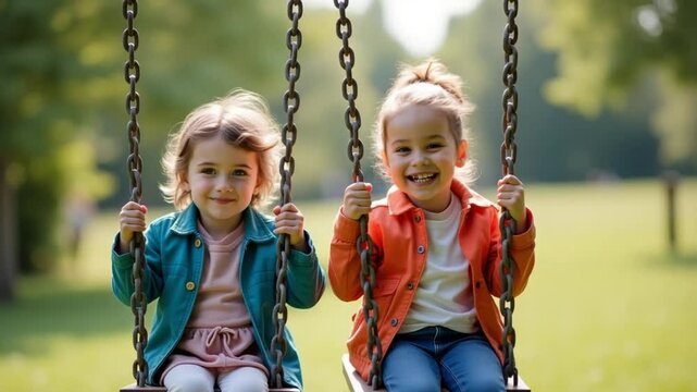 Children Playing in Playground &ndash; Fun, Laughter, and Outdoor Adventures

