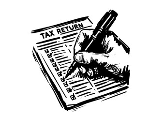 Tax hand drawn vector illustration