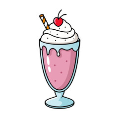 milkshake with whipped cream icon, milkshake with whipped cream vector illustration-simple illustration of milkshake with whipped cream, perfect for milkshake with whipped cream logos and icons