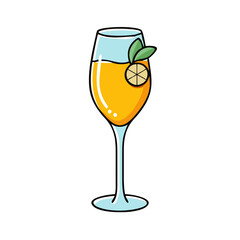 mimosa glass icon, mimosa glass vector illustration-simple illustration of mimosa glass, perfect for mimosa glass logos and icons