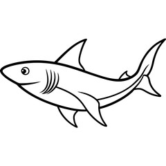 Obraz premium Minimalist Mako Shark Line Art