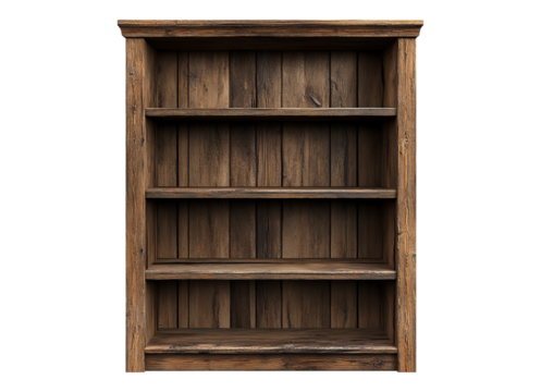 rustic wooden bookshelf - Powered by Adobe