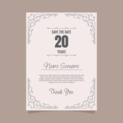 Ornament pattern style elegant birthday invitation