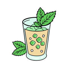 mint julep icon, mint julep vector illustration-simple illustration of mint julep, perfect for mint julep logos and icons