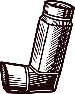 black and white inhaler drawing clip art preview