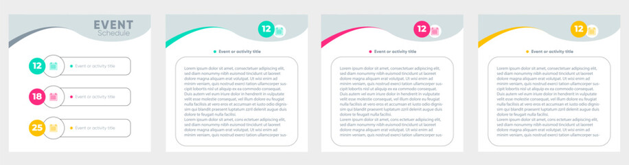 Obraz premium Event Schedule Infographic – 3 Step Timeline Template