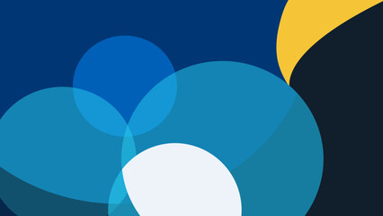 Simple abstract background with blue gold and white circles suitable for presentations, graphic design, web backgrounds, and artistic projects.