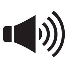 speaker volume icon Black Silhouette vector illustration isolated on transparent background