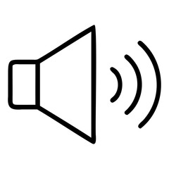 Sound speaker icon Black Vector outline or line art isolated on transparent background
