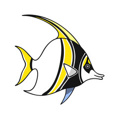 moorish idol icon, moorish idol vector illustration-simple illustration of moorish idol, perfect for moorish idol logos and icons