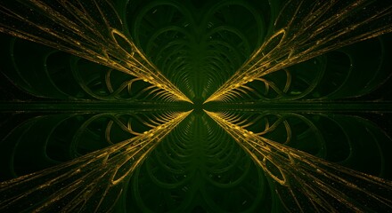 Abstract Gold Pattern Forming a Tunnel Vision Perspective