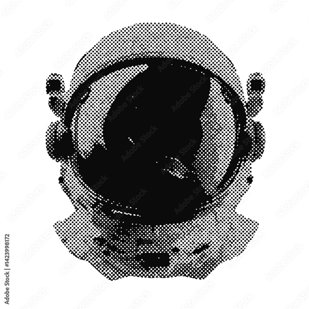 Canvas Prints space helmet halftone grunge vector design element