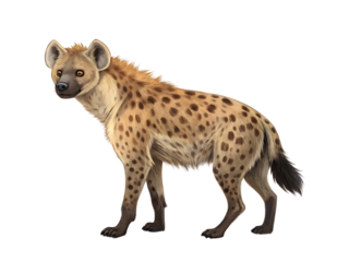 A golden hyena isolated on white background 