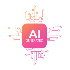 Artificial Intelligence AI Chip in Human Brain. AI Technology Artificial Intelligence Icon with Machine Learning, Digital Skills, Generative AI, AI Technology and Algorithms