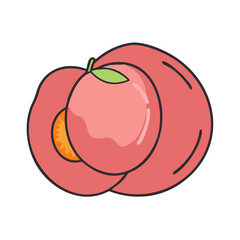 nectarine fruit icon, nectarine fruit vector illustration-simple illustration of nectarine fruit, perfect for nectarine fruit logos and icons
