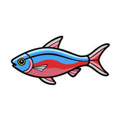 neon tetra fish icon, neon tetra fish vector illustration-simple illustration of neon tetra fish, perfect for neon tetra fish logos and icons
