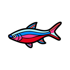 neon tetra fish icon, neon tetra fish vector illustration-simple illustration of neon tetra fish, perfect for neon tetra fish logos and icons