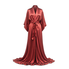 Naklejka premium Isolated rich jewel tone silk robe flowing elegantly