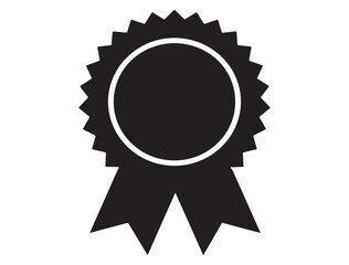 AWARD RIBBON SILHOUETTE WHITE BACKGROUND