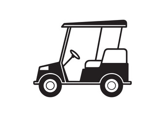 Golf cart silhouette vector, Golf cart Icon, Golf cart Design