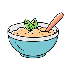 oatmeal bowl icon, oatmeal bowl vector illustration-simple illustration of oatmeal bowl, perfect for oatmeal bowl logos and icons