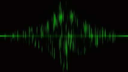Abstract digital sound wave. Equalizer, wave on black background. Digital sound wave, diagram - 3d render.