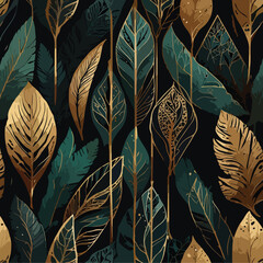 seamless pattern with autumn leaves