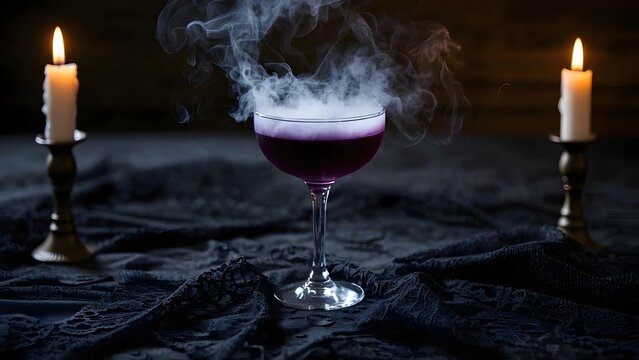Halloween-Themed Black Magic Cocktail