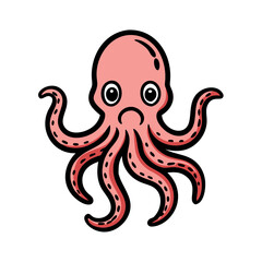 octopus icon, octopus vector illustration-simple illustration of octopus, perfect for octopus logos and icons