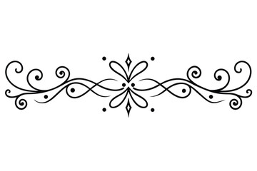 Flourish Divider with Ornate Swirls, Curlicues, Dots, and Floral Elements Ornament