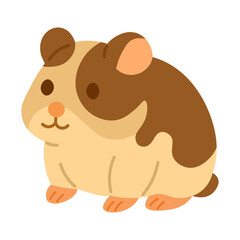 Adorable spotted hamster in cartoon flat style. Soft pastel colors, clean and isolated vector clipart.
