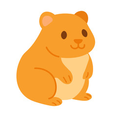 Cute hamster standing upright in cartoon flat style. Pastel soft colors, clean isolated vector clipart.