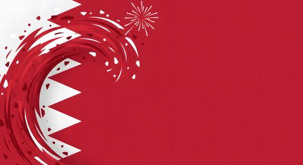 Red and White Abstract Graphic Design with Firework Effect
