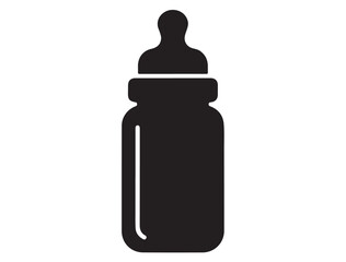 BABY BOTTLE SILHOUETTE WHITE BACKGROUND