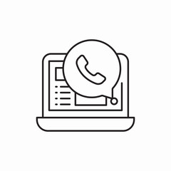laptop call phone icon vector sign