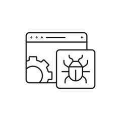 computer browser bug error icon vector sign
