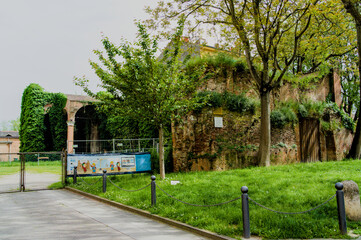 The narrow streets of the city of Ferrara (Emilia Romagna, Italy)