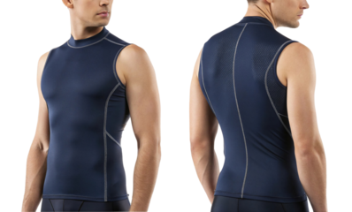 stylish rashguard mockup designed for active individuals, showcasing sleek fit and modern design perfect for sports and outdoor activities